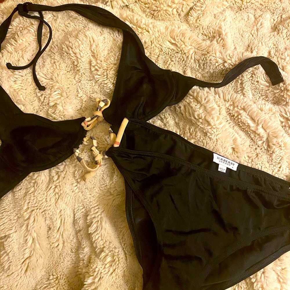 100% Authentic Burberry Bikini, Black Size Medium